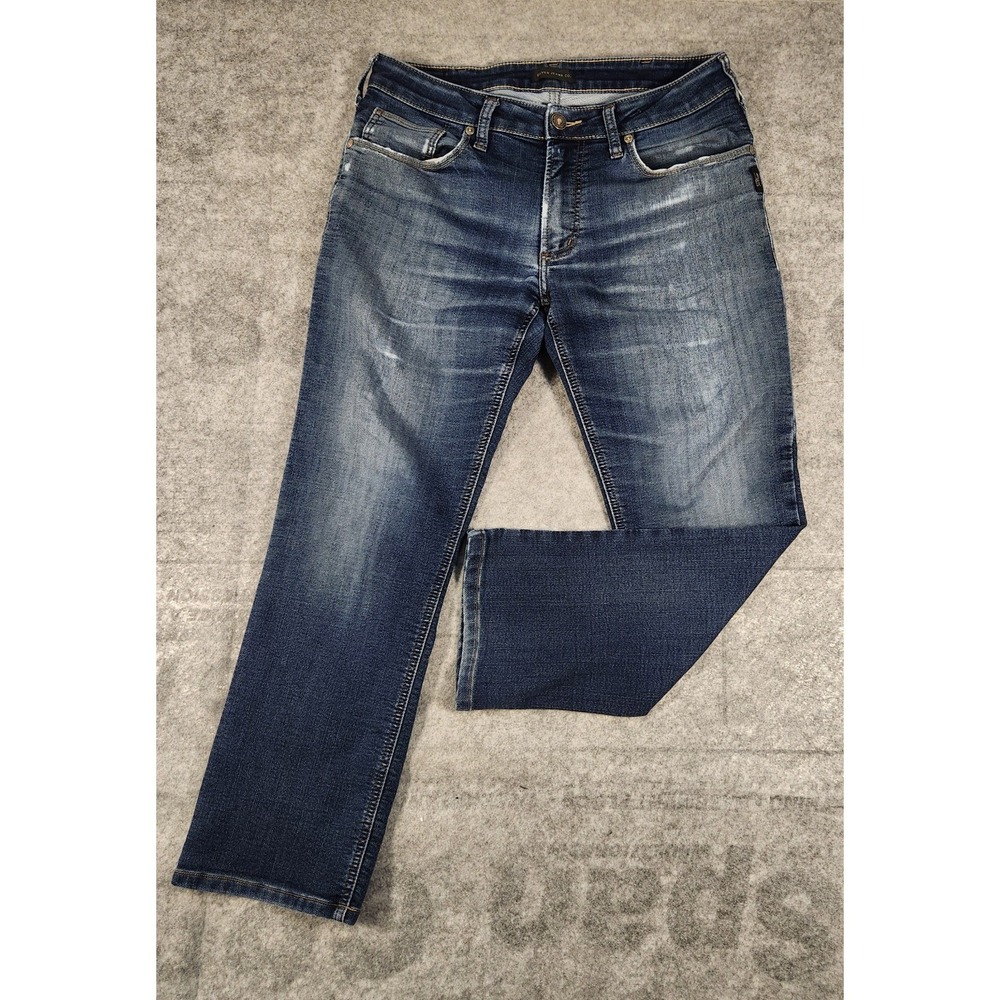 Silver Jeans Men's 34x26  Blue Denim Allan Relaxed Straight leg Low‎ Rise